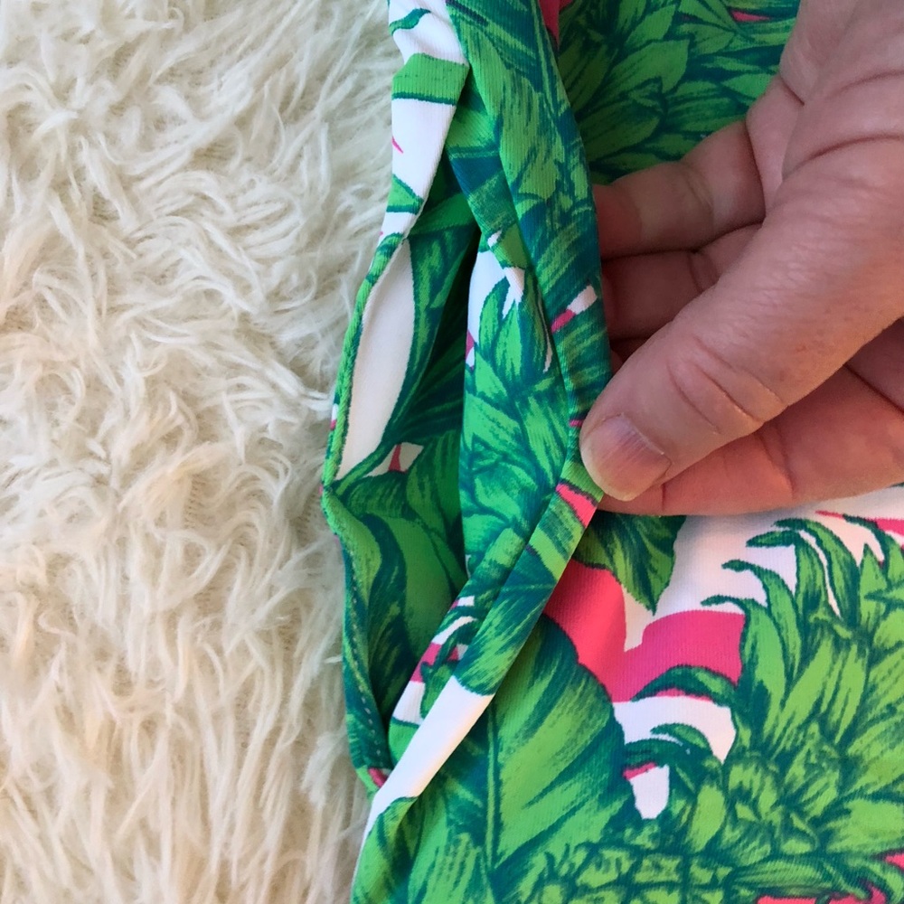 Banana Boat Green and Pink Tropical Leaf/Pineapple Mini Skort/SUV - Picture 4 of 7